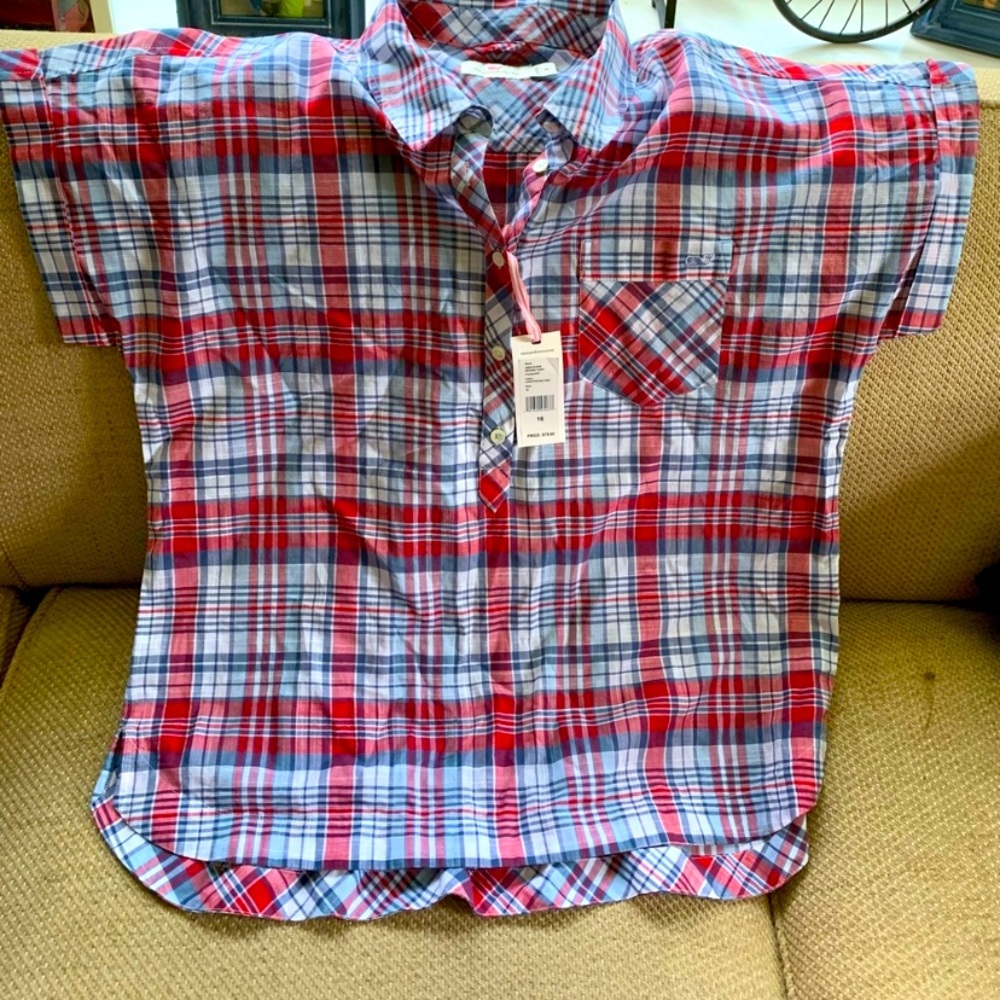 NWT vineyard vines popover plaid
